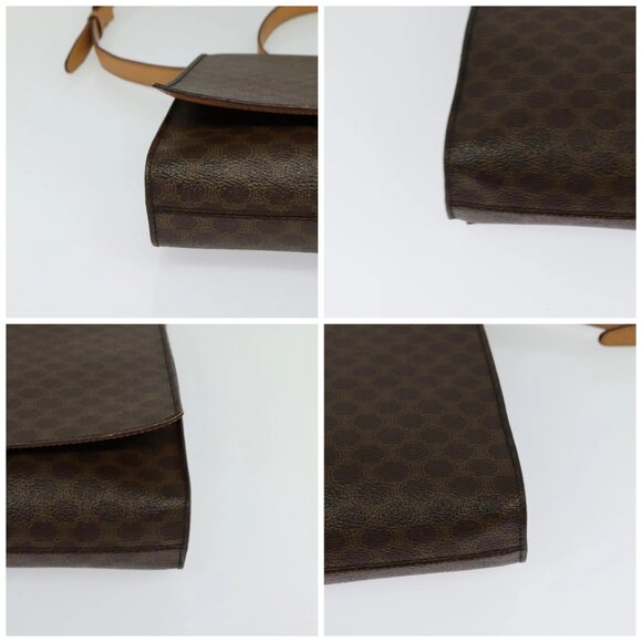 CELINE Macadam Canvas Shoulder Bag PVC Brown Gold Auth - Picture 16 of 16